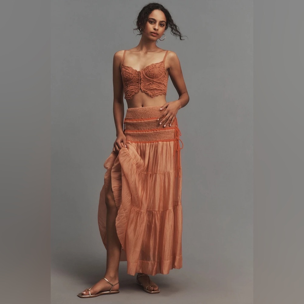 By Anthropologie Sheer Volume Maxi Skirt